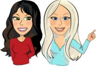 Christen and Beth as character drawings