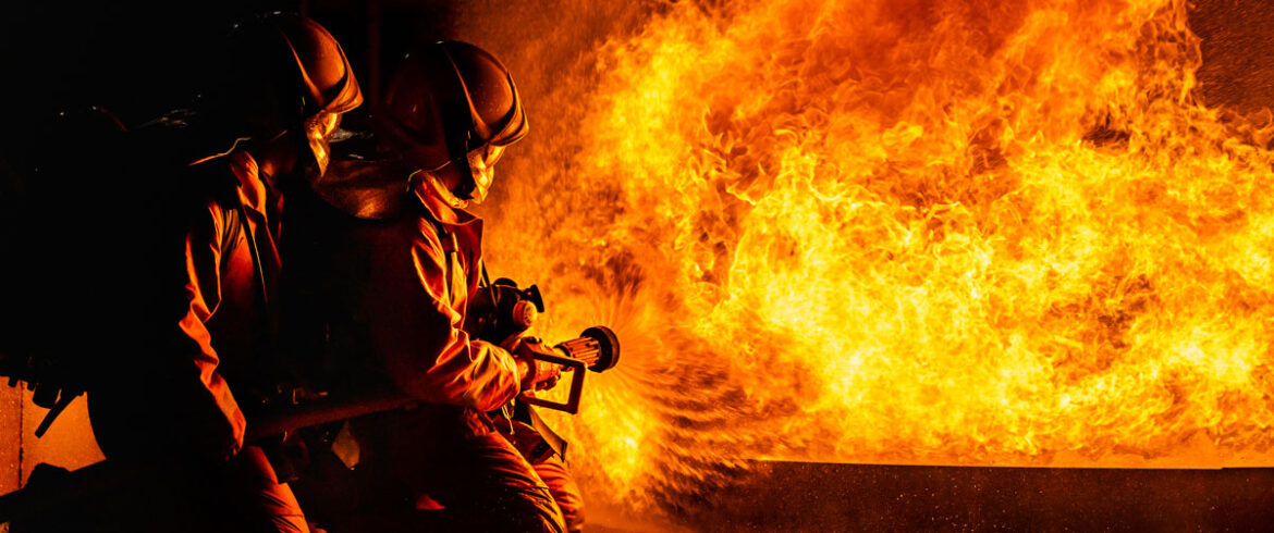 Fire Fighters fighting a fire