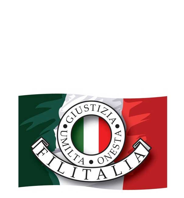 Italian flag with international logo