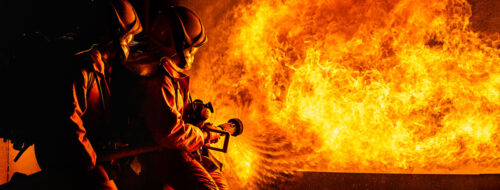 Fire Fighters fighting a fire